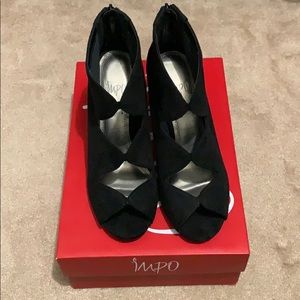 Impo Suede Peeptoe Pump